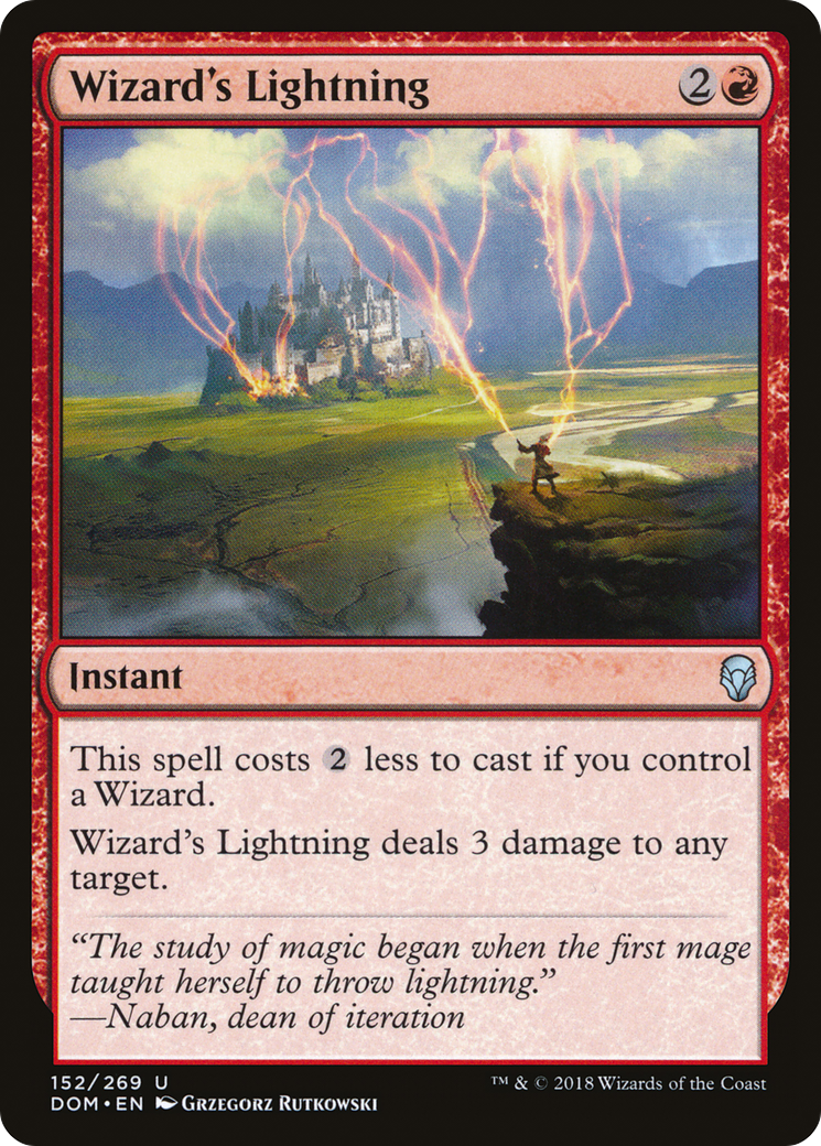Wizard's Lightning (DOM-152) [Dominaria] MTG Single Wizards of the Coast