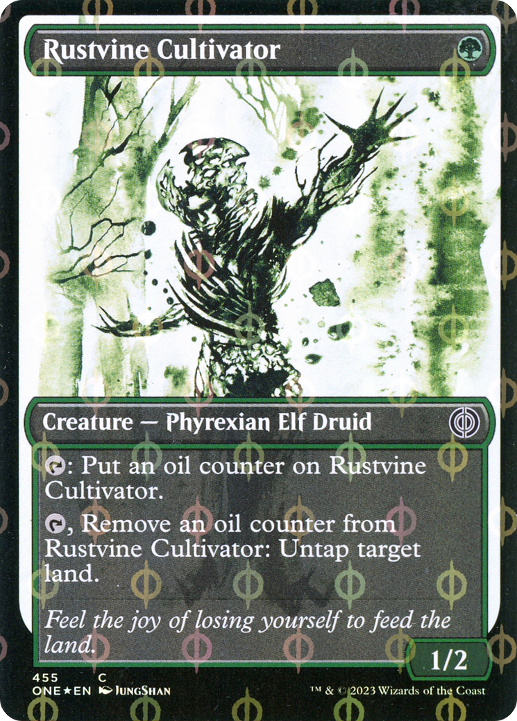 Rustvine Cultivator (Step-and-Compleat Foil) (ONE-455) [Phyrexia: All Will Be One] (Showcase) Foil MTG Single Wizards of the Coast