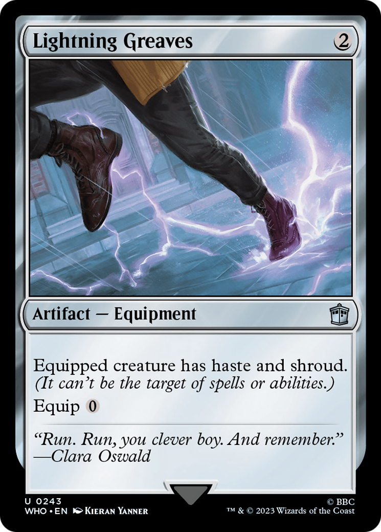 Lightning Greaves (WHO-243) [Doctor Who] Foil MTG Single Wizards of the Coast