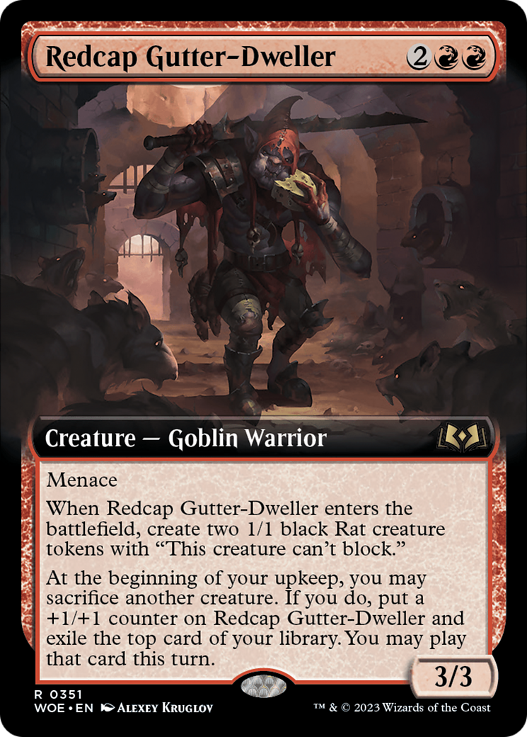 Redcap Gutter-Dweller (WOE-351) [Wilds of Eldraine] (Extended Art) MTG Single Wizards of the Coast