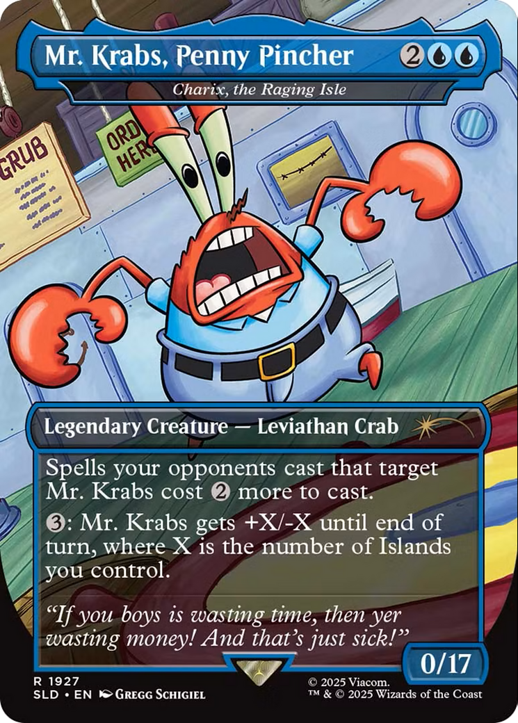 Mr. Krabs, Penny Pincher - Charix, the Raging Isle (SLD-1927) [Secret Lair Drop] (Borderless) Foil MTG Single Wizards of the Coast
