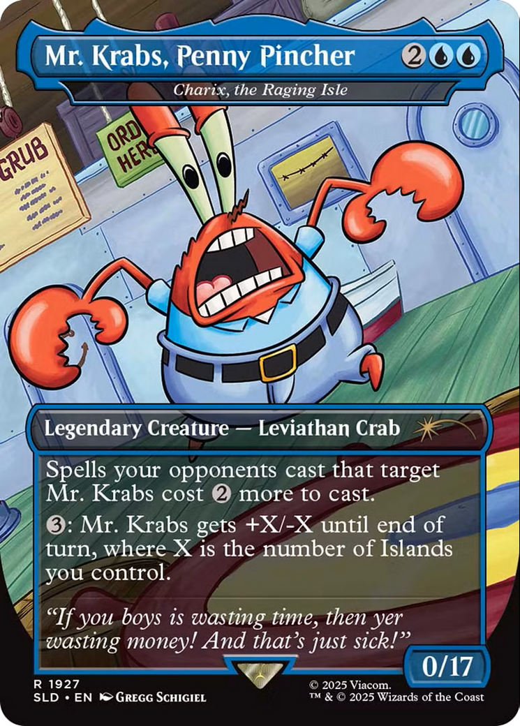 Mr. Krabs, Penny Pincher - Charix, the Raging Isle (SLD-1927) [Secret Lair] Drop (Borderless) MTG Single Wizards of the Coast