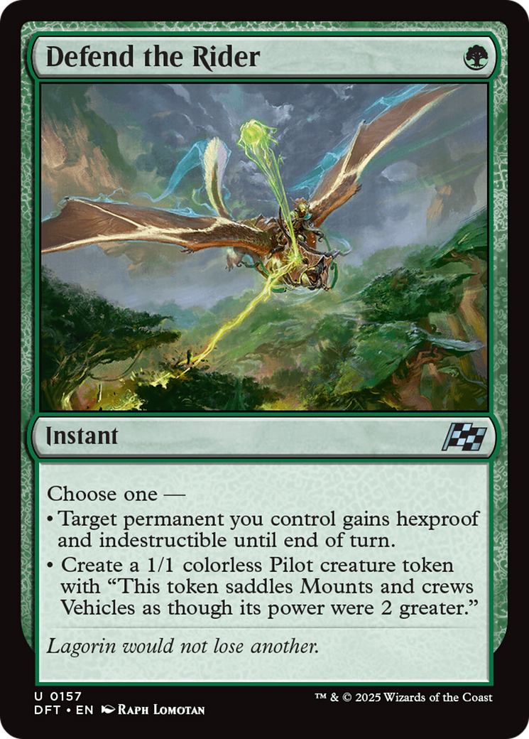 Defend the Rider (DFT-157) [Aetherdrift] Foil MTG Single Wizards of the Coast