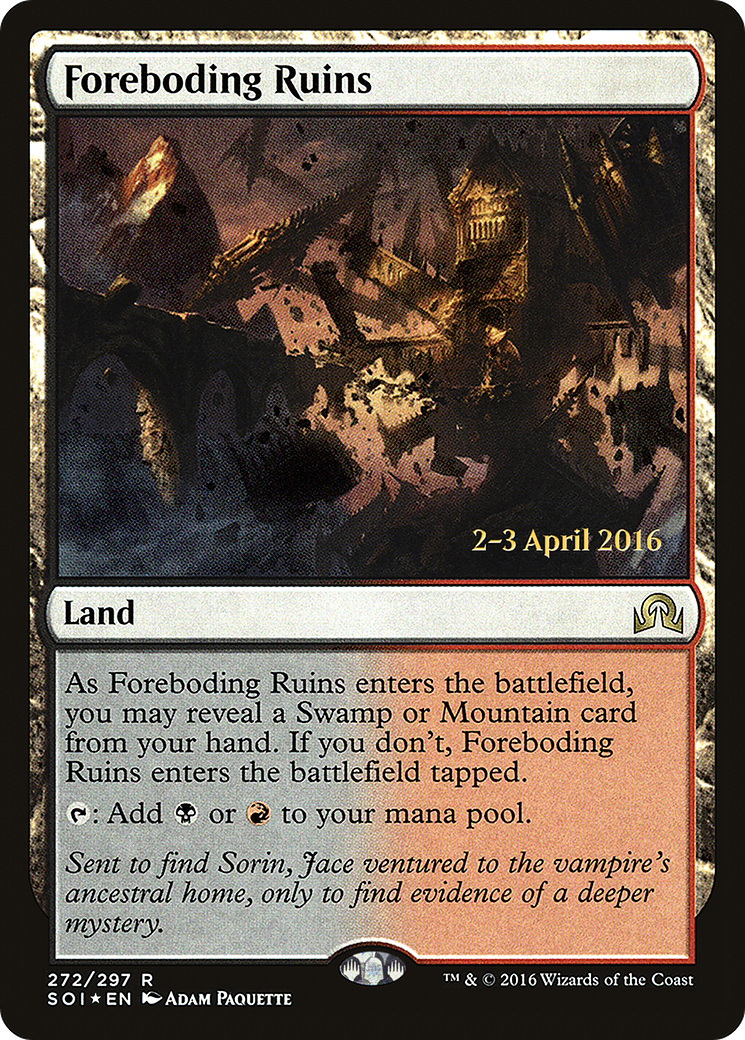 Foreboding Ruins (PRE-272) [Shadows over Innistrad Promos] Foil MTG Single Wizards of the Coast
