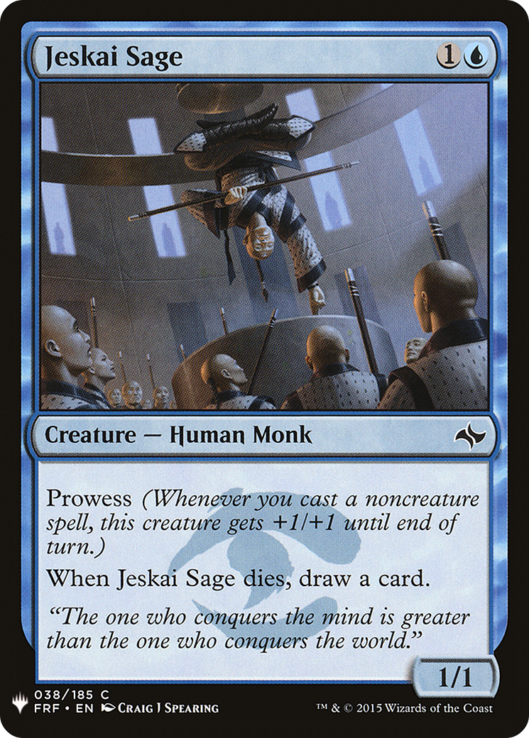 Jeskai Sage (LIST-FRF-38) [Mystery Booster] The List MTG Single Wizards of the Coast