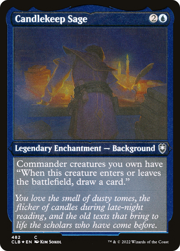 Candlekeep Sage (CLB-482) [Commander Legends: Battle for Baldur's Gate] Etched Foil MTG Single Wizards of the Coast