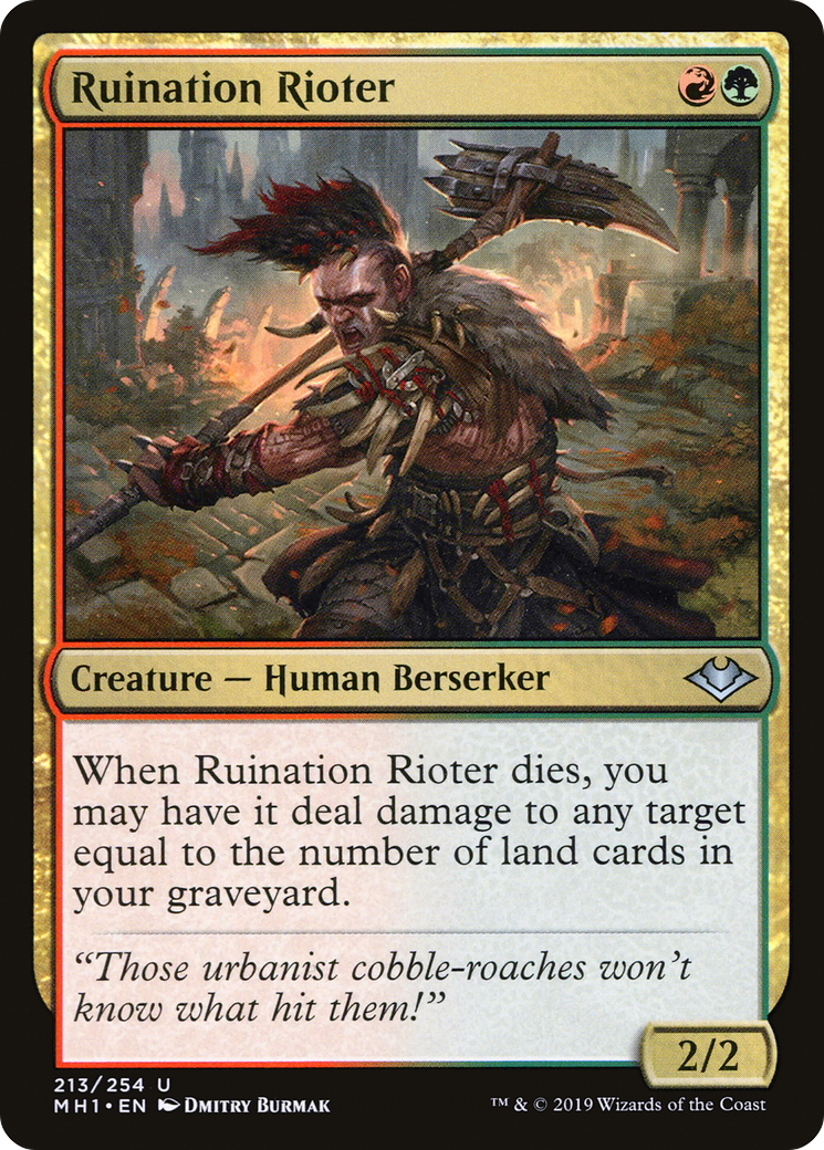 Ruination Rioter (MH1-213) [Modern Horizons] Foil MTG Single Modern Horizons