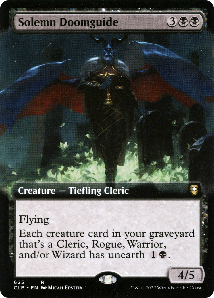 Solemn Doomguide (CLB-625) [Commander Legends: Battle for Baldur's Gate] (Extended Art) MTG Single Wizards of the Coast