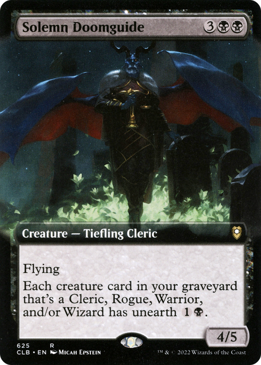 Solemn Doomguide (CLB-625) [Commander Legends: Battle for Baldur's Gate] (Extended Art) MTG Single Wizards of the Coast