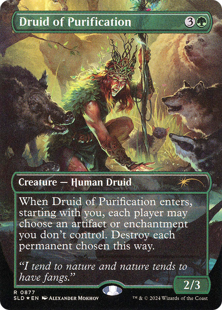 Druid of Purification (Rainbow Foil) (SLD-877) [Secret Lair] Drop (Borderless) Foil MTG Single Wizards of the Coast