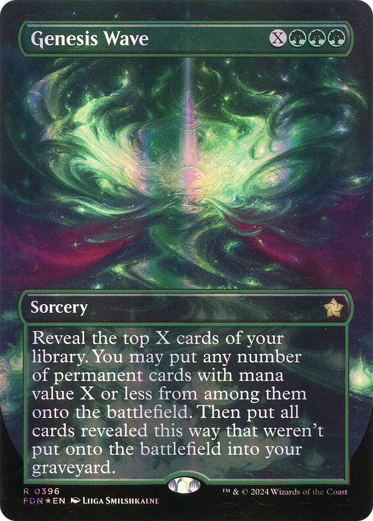 Genesis Wave (Mana Foil) (FDN-396) [Foundations] (Borderless) Foil MTG Single Wizards of the Coast