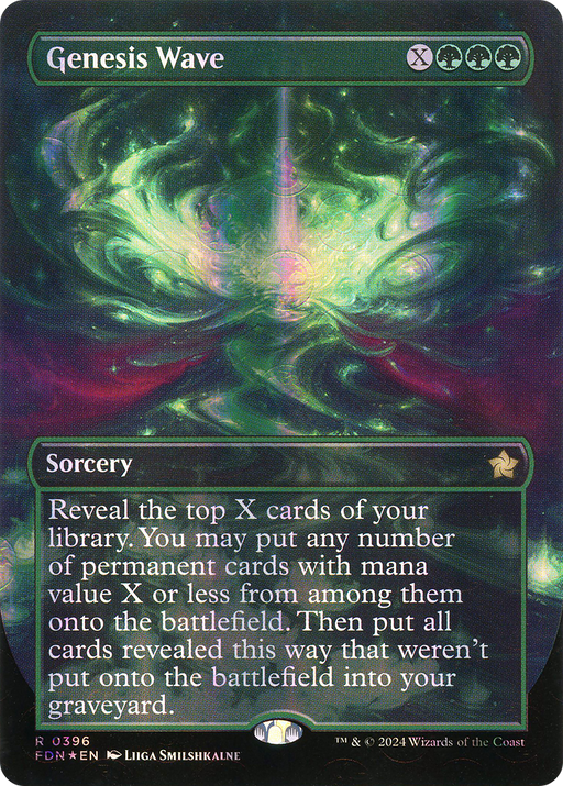 Genesis Wave (Mana Foil) (FDN-396) [Foundations] (Borderless) Foil MTG Single Wizards of the Coast
