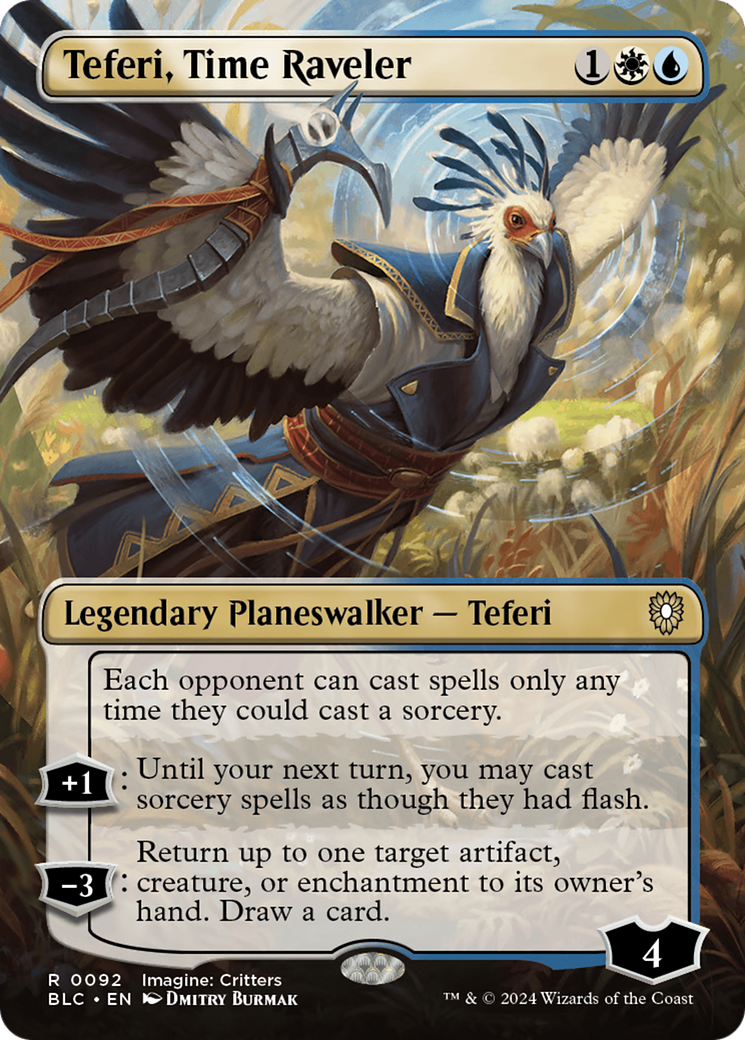 Teferi, Time Raveler (BLC-092) [Bloomburrow Commander] (Borderless) MTG Single Wizards of the Coast