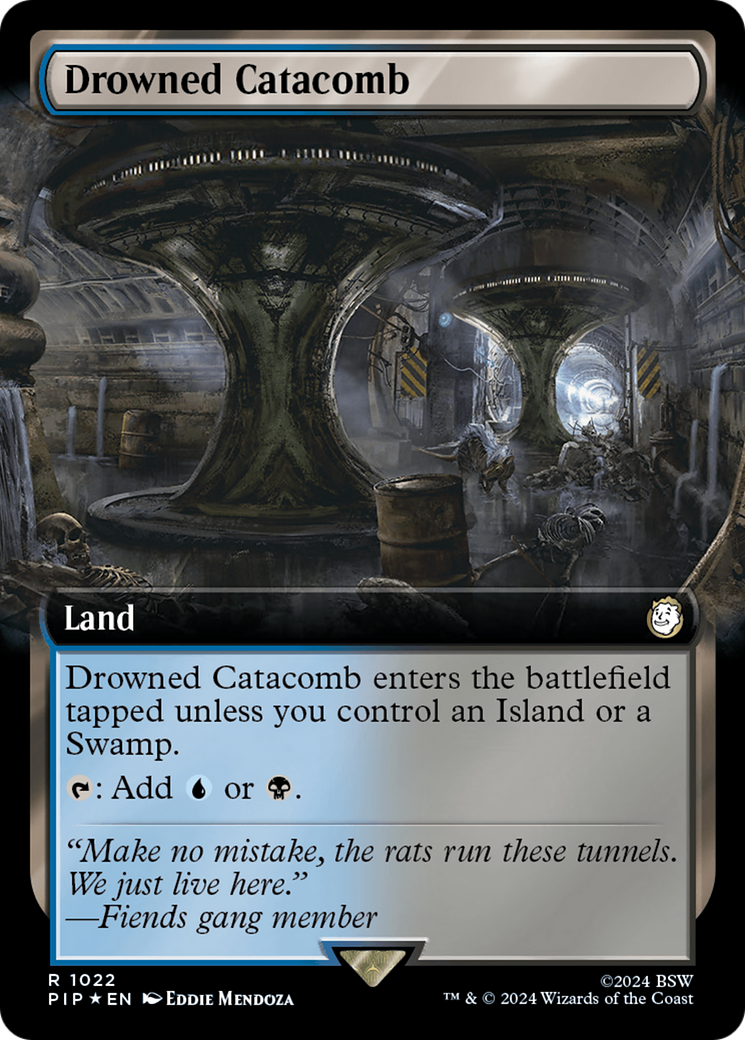 Drowned Catacomb (Surge Foil) (PIP-1022) [Fallout] (Extended Art) Foil MTG Single Wizards of the Coast
