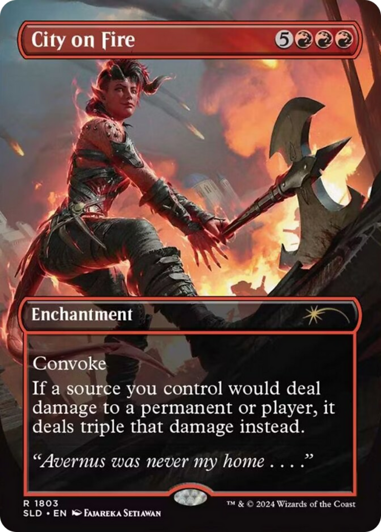 City on Fire (SLD-1803) [Secret Lair] Drop (Borderless) MTG Single Wizards of the Coast