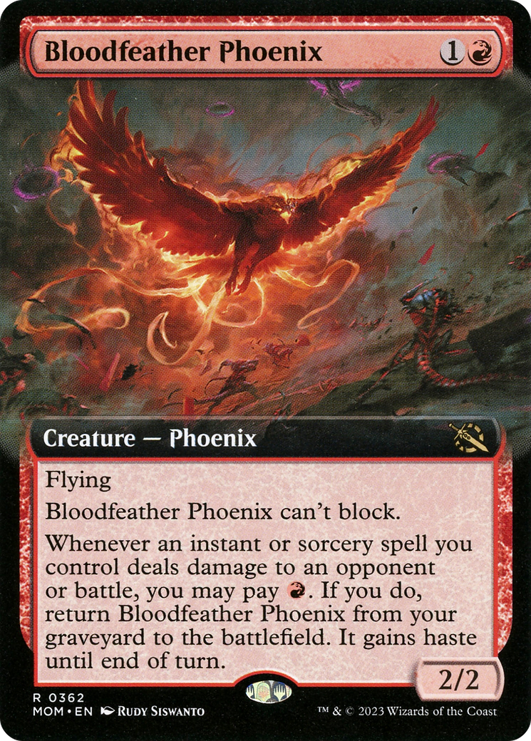 Bloodfeather Phoenix (MOM-362) [March of the Machine] (Extended Art) MTG Single Wizards of the Coast