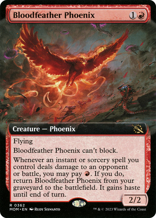 Bloodfeather Phoenix (MOM-362) [March of the Machine] (Extended Art) MTG Single Wizards of the Coast