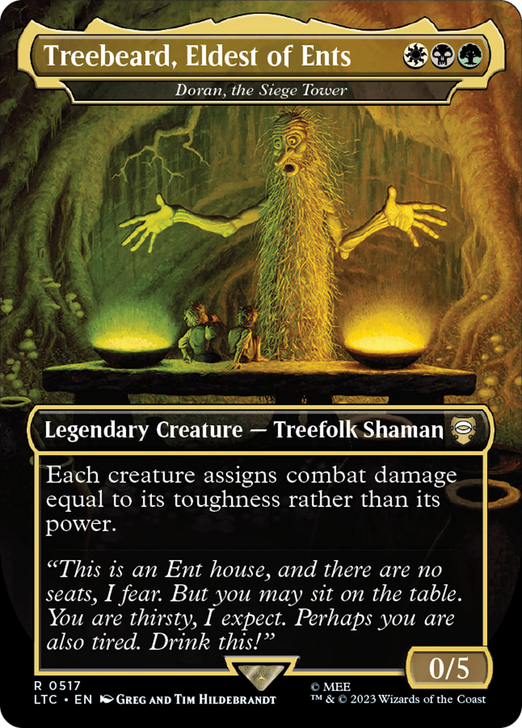 Treebeard, Eldest of Ents - Doran, the Siege Tower (LTC-517) [Tales of Middle-earth Commander] (Borderless) Foil MTG Single Wizards of the Coast