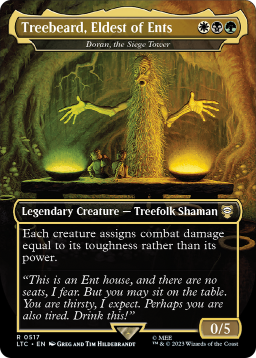 Treebeard, Eldest of Ents - Doran, the Siege Tower (LTC-517) [Tales of Middle-earth Commander] (Borderless) Foil MTG Single Wizards of the Coast