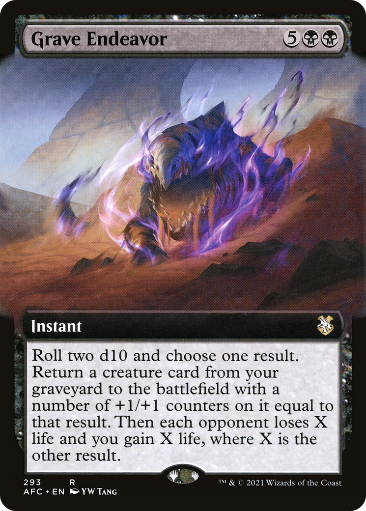 Grave Endeavor (AFC-293) [Forgotten Realms Commander] (Extended Art) MTG Single Wizards of the Coast