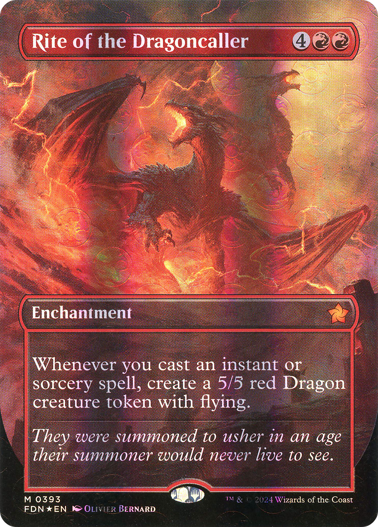 Rite of the Dragoncaller (Mana Foil) (FDN-393) [Foundations] (Borderless) Foil MTG Single Wizards of the Coast