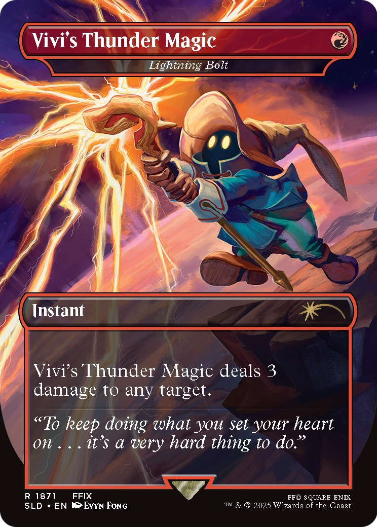 Vivi's Thunder Magic - Lightning Bolt (SLD-1871) [Secret Lair] Drop (Borderless) MTG Single Wizards of the Coast