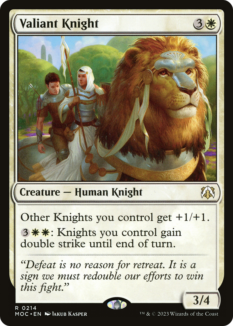 Valiant Knight (MOC-214) [March of the Machine Commander] MTG Single Wizards of the Coast