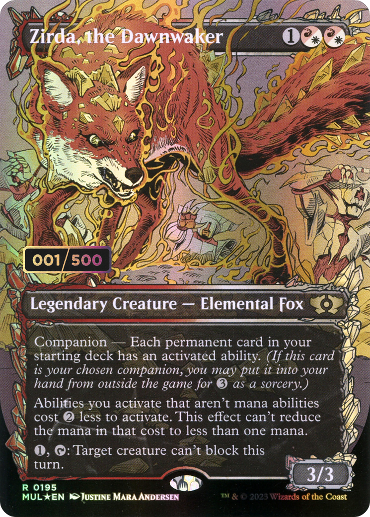 Zirda, the Dawnwaker (Serial Numbered) (MUL-195) [Multiverse Legends] (Showcase) (Borderless) Foil MTG Single Wizards of the Coast