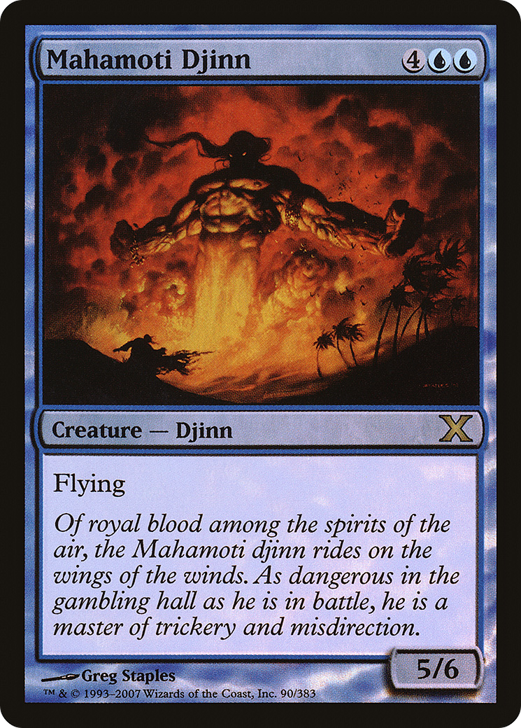 Mahamoti Djinn (10E-90★) [Tenth Edition] Foil MTG Single Wizards of the Coast