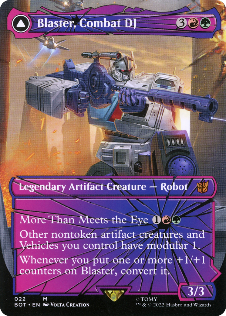 Blaster, Combat DJ (Shattered Glass) (BOT-022) [Transformers] (Borderless) MTG Single Wizards of the Coast