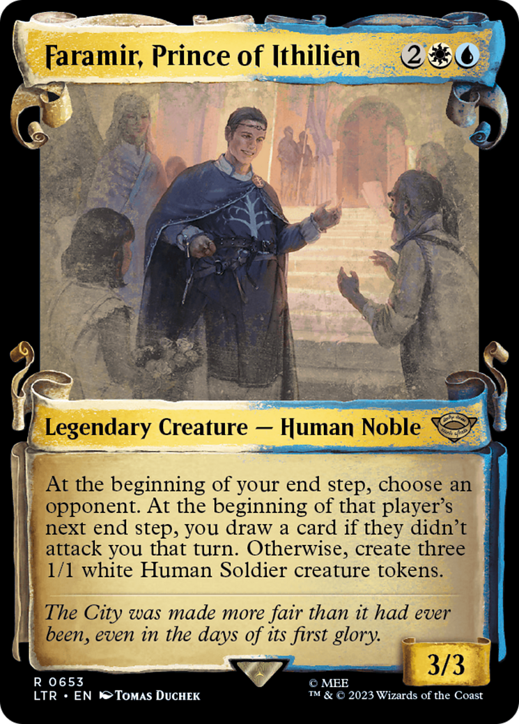 Faramir, Prince of Ithilien (Showcase Scrolls) (LTR-653) [The Lord of the Rings: Tales of Middle-earth] (Showcase) Foil MTG Single Wizards of the Coast