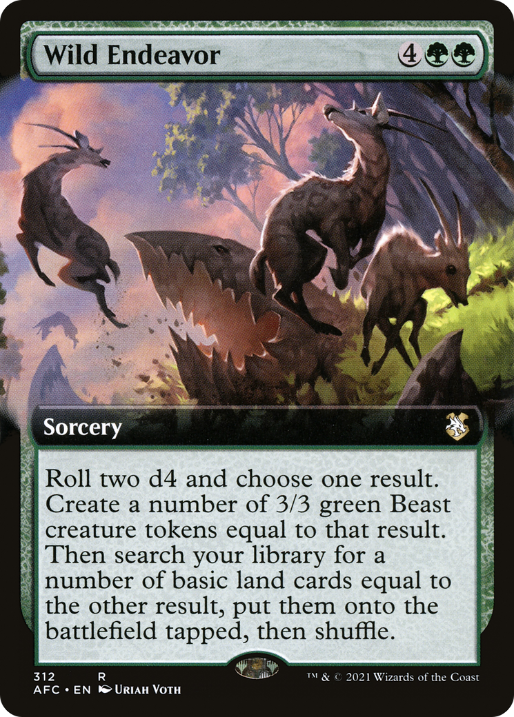 Wild Endeavor (AFC-312) [Forgotten Realms Commander] (Extended Art) MTG Single Wizards of the Coast