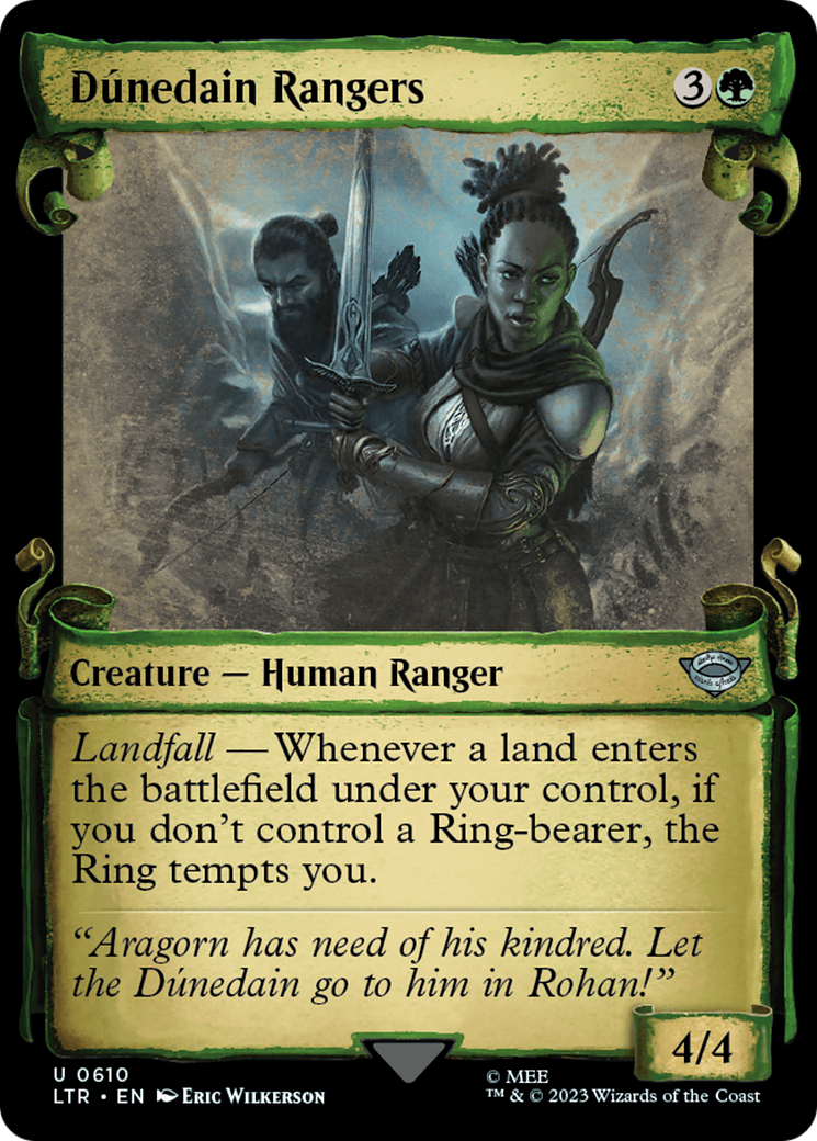 Dunedain Rangers (Showcase Scrolls) (LTR-610) [The Lord of the Rings: Tales of Middle-earth] (Showcase) Foil MTG Single Wizards of the Coast