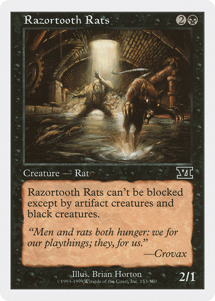 Razortooth Rats (6ED-153) [Classic Sixth Edition] MTG Single Wizards of the Coast