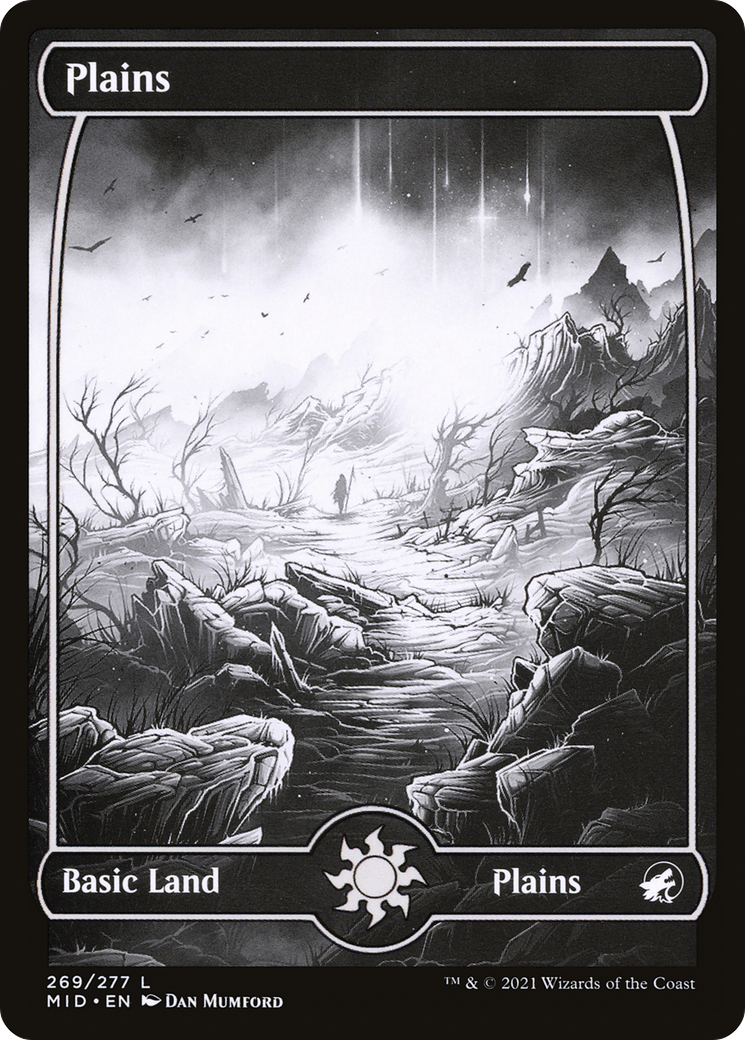 Plains (MID-269) [Innistrad: Midnight Hunt] (Full Art, Showcase) Foil MTG Single Wizards of the Coast