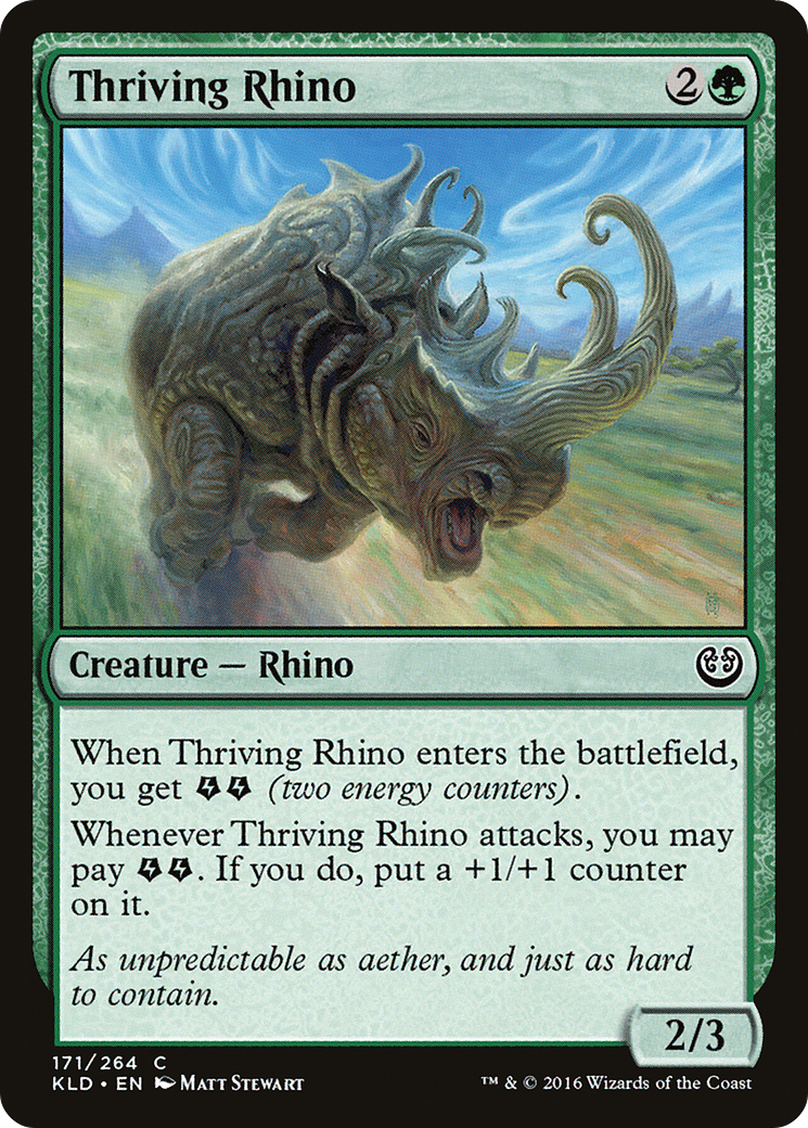 Thriving Rhino (KLD-171) [Kaladesh] Foil MTG Single Wizards of the Coast