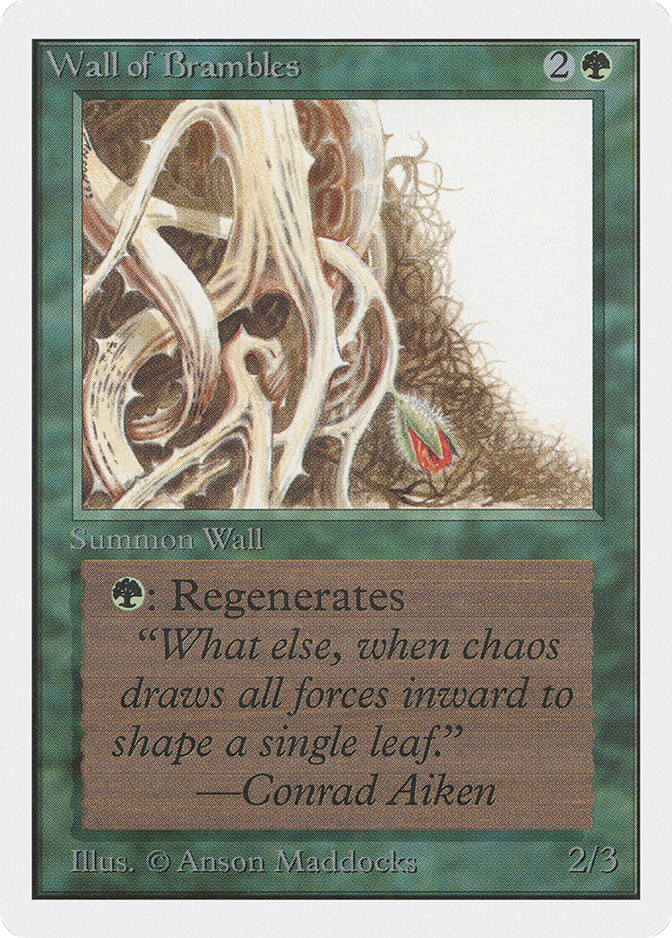 Wall of Brambles (2ED-224) [Oldschool] Unlimited Edition MTG Single Wizards of the Coast