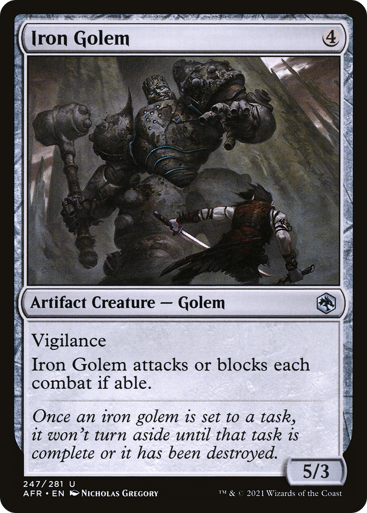 Iron Golem (AFR-247) [Adventures in the Forgotten Realms] Foil MTG Single Wizards of the Coast