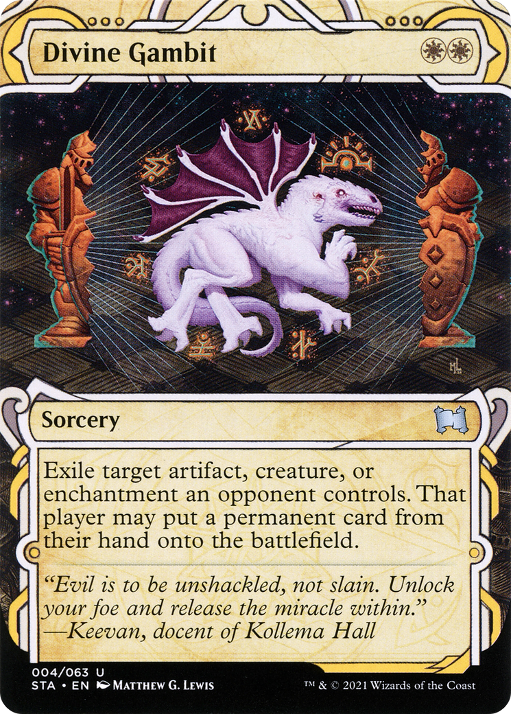 Divine Gambit (STA-004) [Strixhaven Mystical Archive] (Showcase) (Borderless) Foil MTG Single Wizards of the Coast