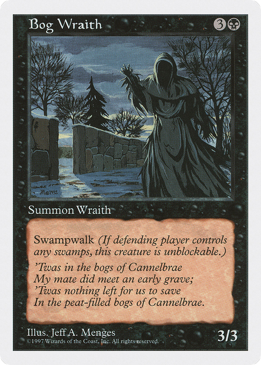Bog Wraith (5ED-147) [Fifth Edition] MTG Single Wizards of the Coast
