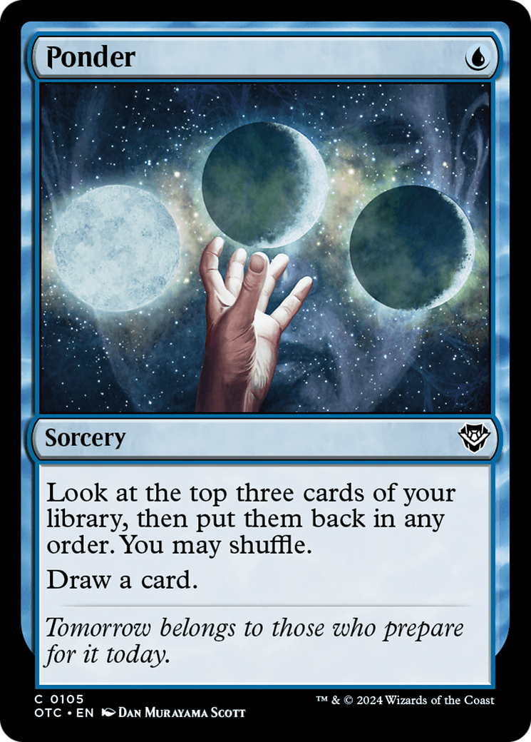 Ponder (OTC-105) [Outlaws of Thunder Junction Commander] MTG Single Wizards of the Coast