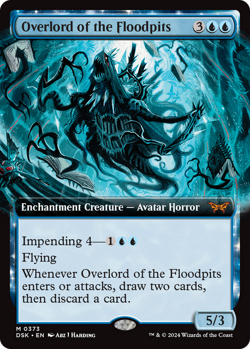 Overlord of the Floodpits (DSK-373) [Duskmourn: House of Horror] (Extended Art) MTG Single Wizards of the Coast