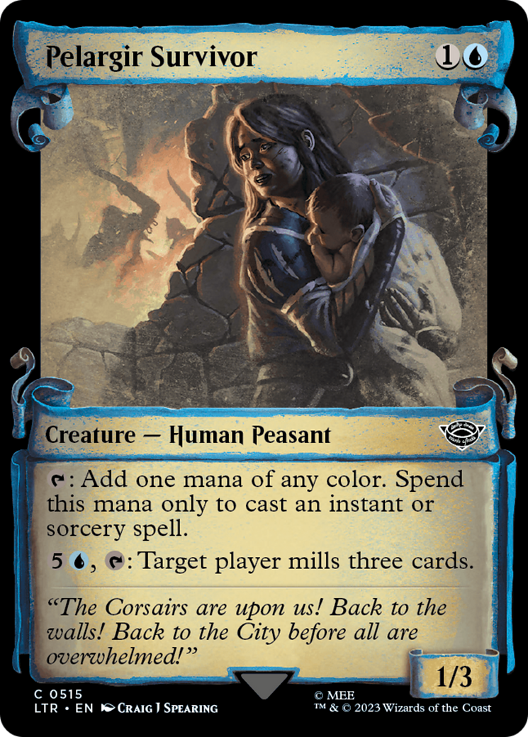 Pelargir Survivor (Showcase Scrolls) (LTR-515) [The Lord of the Rings: Tales of Middle-earth] (Showcase) Foil MTG Single Wizards of the Coast
