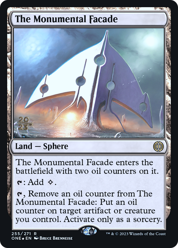 The Monumental Facade (PRE-255S) [Phyrexia: All Will Be One Promos] Foil MTG Single Wizards of the Coast