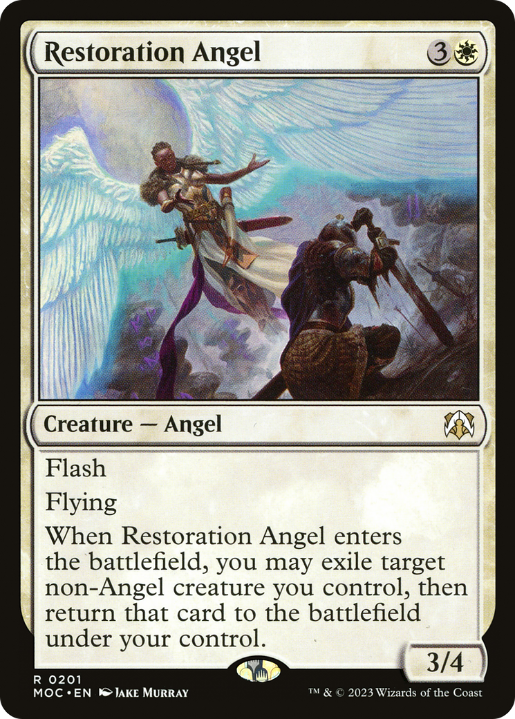 Restoration Angel (MOC-201) [March of the Machine Commander] MTG Single Wizards of the Coast