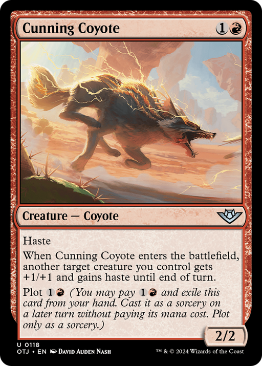 Cunning Coyote (OTJ-118) [Outlaws of Thunder Junction] Foil MTG Single Wizards of the Coast