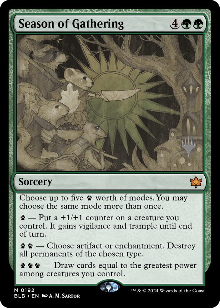 Season of Gathering (PPBLB-192) [Bloomburrow Promos] MTG Single Wizards of the Coast