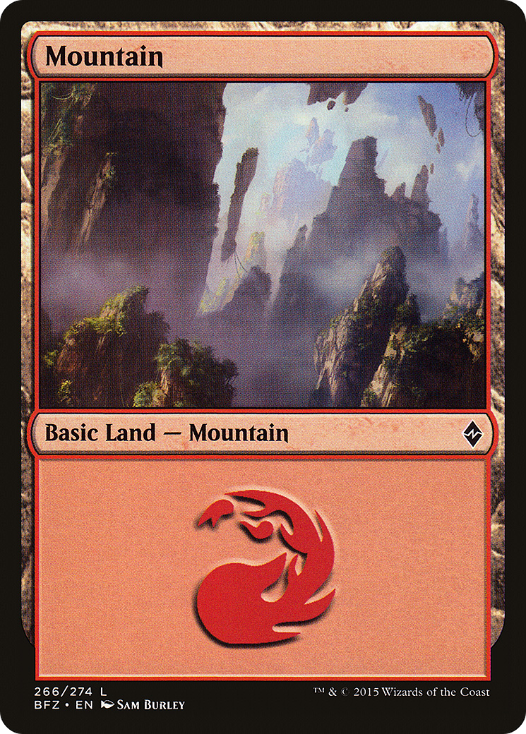 Mountain (BFZ-266A) [Battle for Zendikar] MTG Single Wizards of the Coast