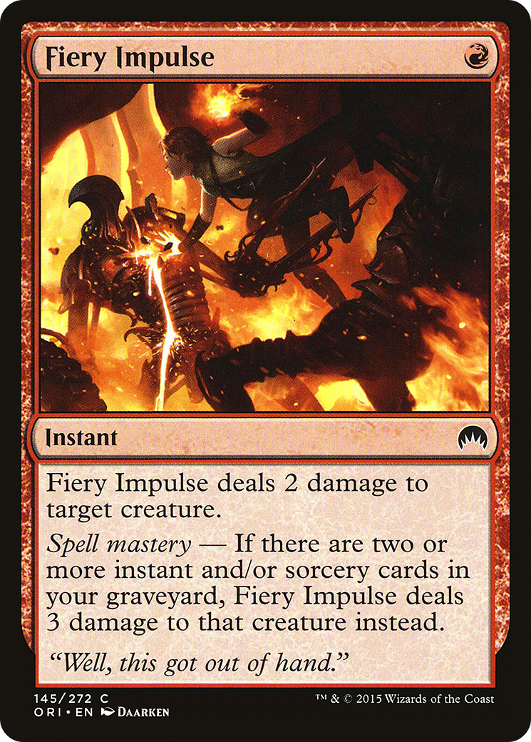 Fiery Impulse (ORI-145) [Magic Origins] MTG Single Wizards of the Coast