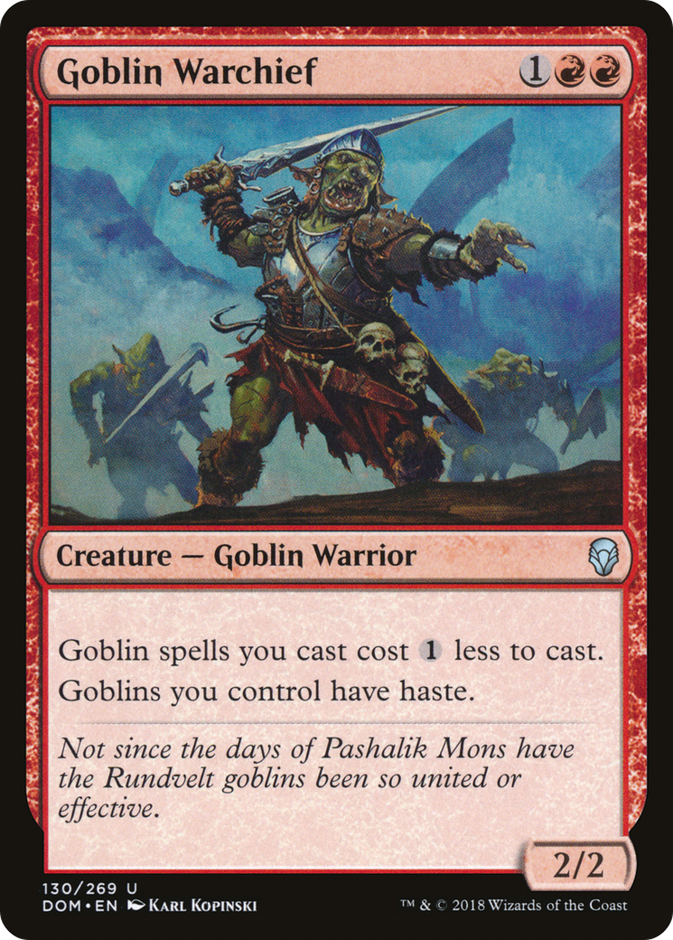 Goblin Warchief (DOM-130) [Dominaria] Foil MTG Single Wizards of the Coast